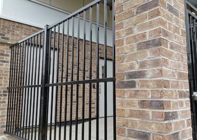 Completed commercial CMU block and brick veneer masonry at 2120 Quadra Street, Victoria, BC – project by Orca Masonry