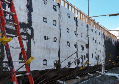Foundation waterproofing in Victoria, BC performed by commercial waterproofing specialists to prevent water intrusion and structural damage.