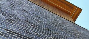 Coal Creek brick installation at Otto Apartments, Victoria BC
