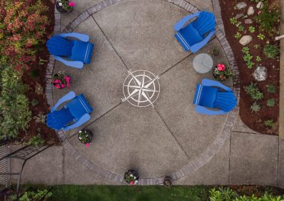 Exposed Aggregate & Paving Stone Border (Compass Rose)
