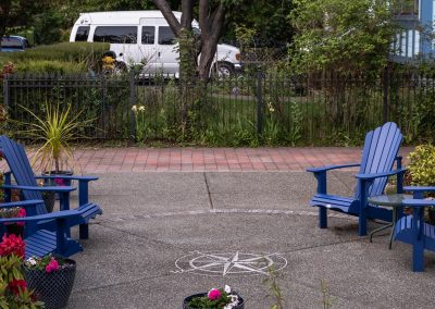 Exposed Aggregate & Paving Stone Border (Compass Rose)