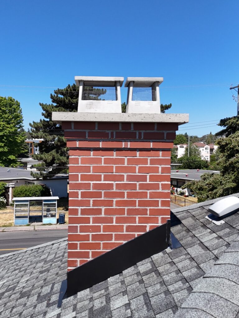 Inca brick chimney with a concrete crown