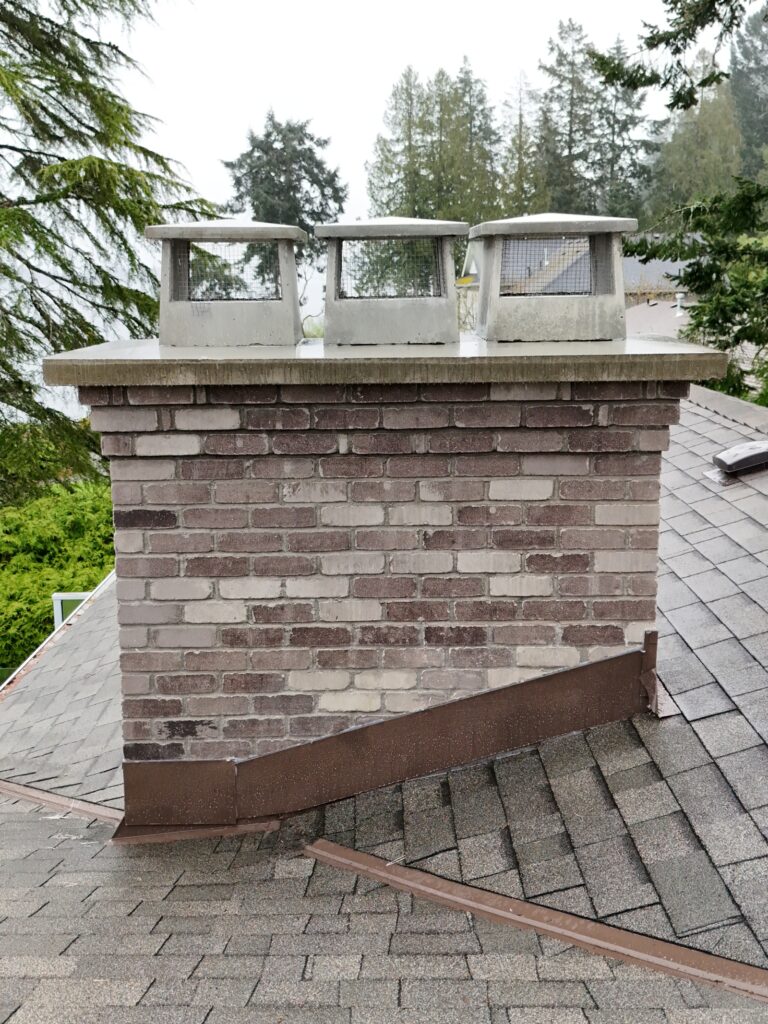 West Port used light grey brick chimney with corbels