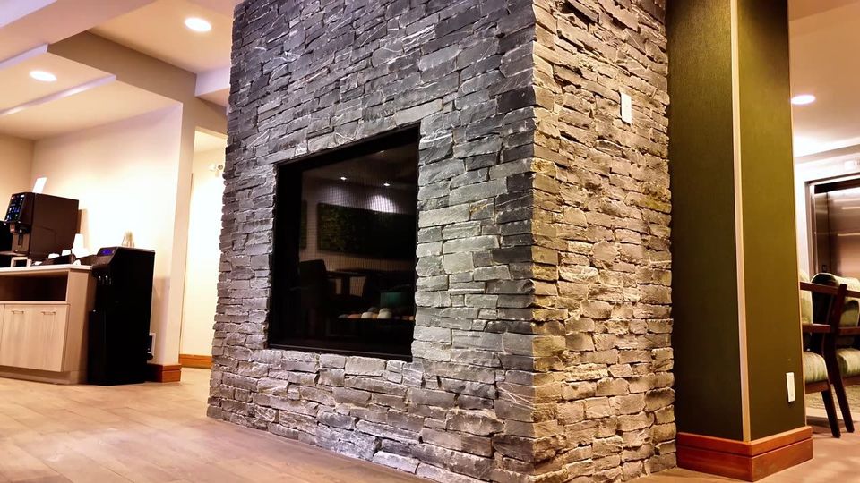 Video: a K2 Stone ledgestone fireplace at the Fairways Hotel