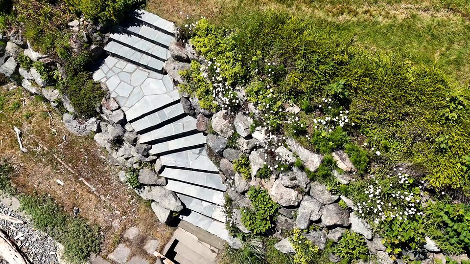 Video: San Juan flagstone steps built up a rock garden above Cordova Bay