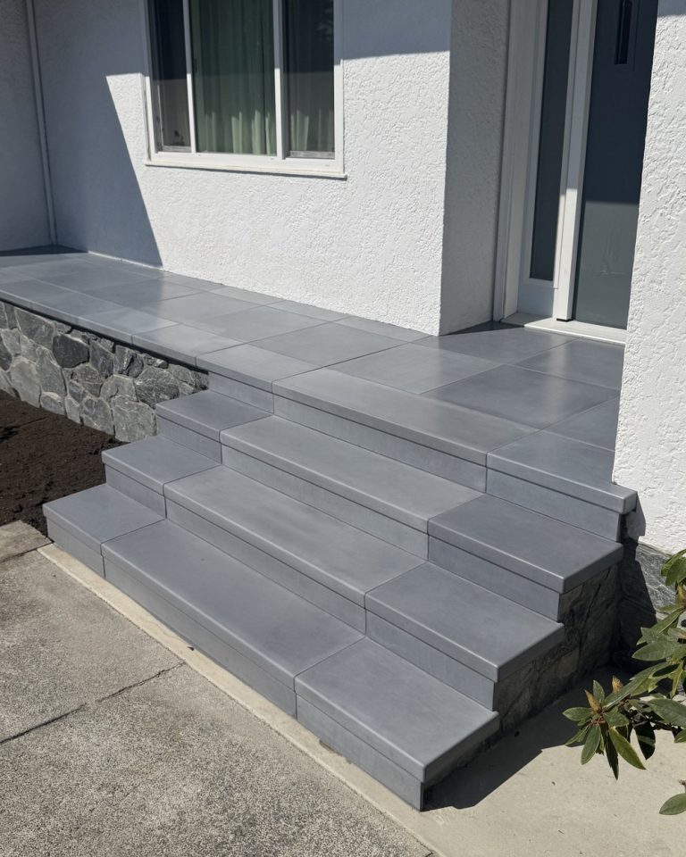 Wraparound steps and landing in StepClad Charcoal