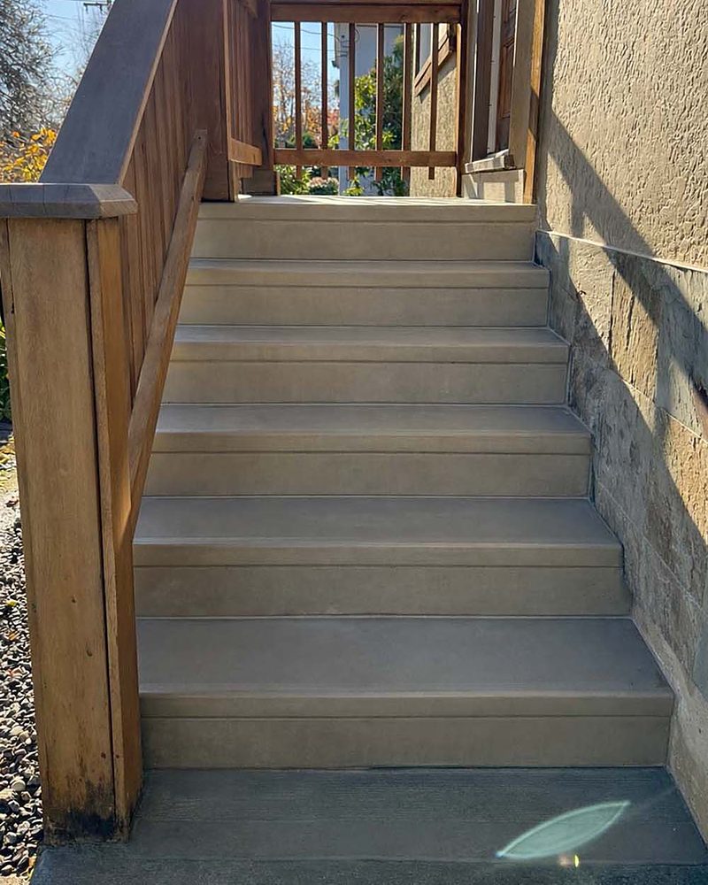 The same stairs after StepClad, with smooth, even treads and risers