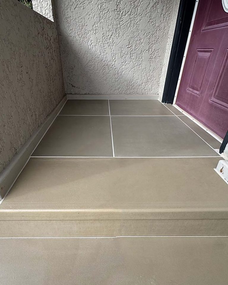 Covered entry landing and step finished in StepClad