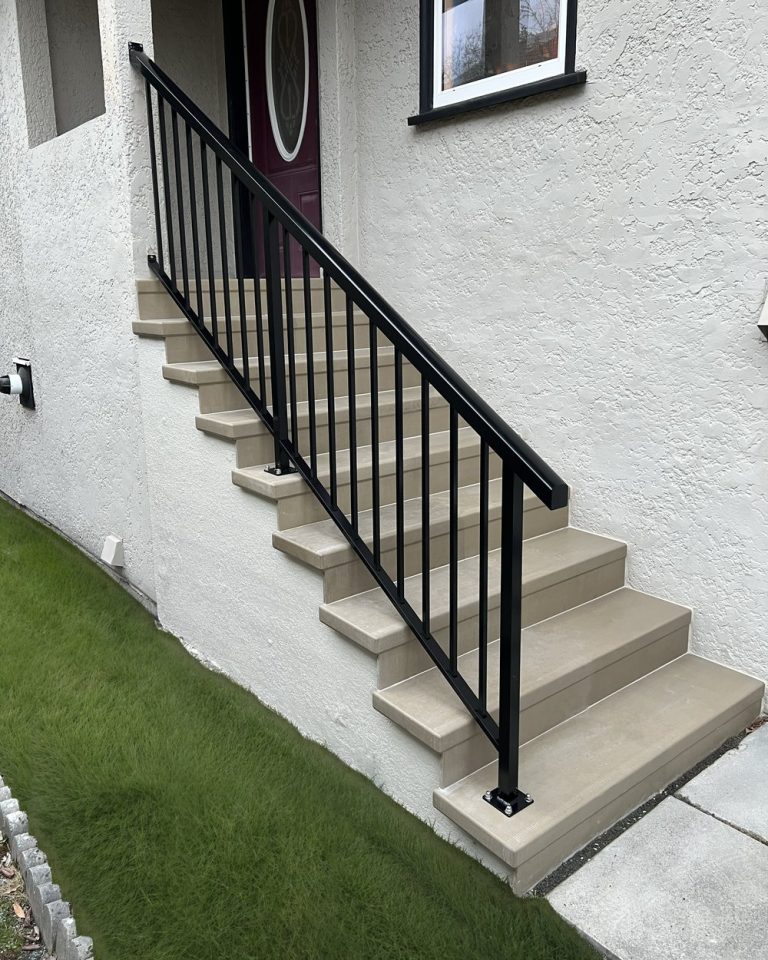 Garden-side stair finished in StepClad Sandstone